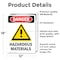 Signmission Hazardous Materials Danger Sign, Vinyl Decal, 12in W x 18in L, 2PK OS-2PACK-DS-D-1218-V-1315 - alternate 2